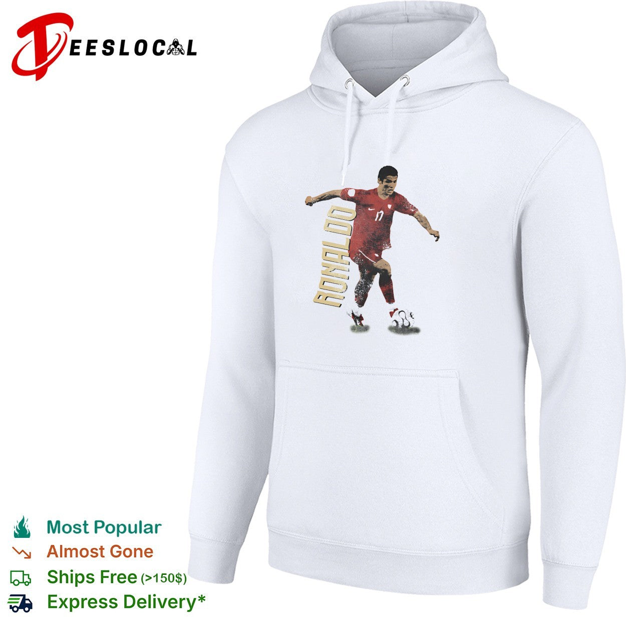 Cristiano Ronaldo number 17 dribbling soccer ball shirt