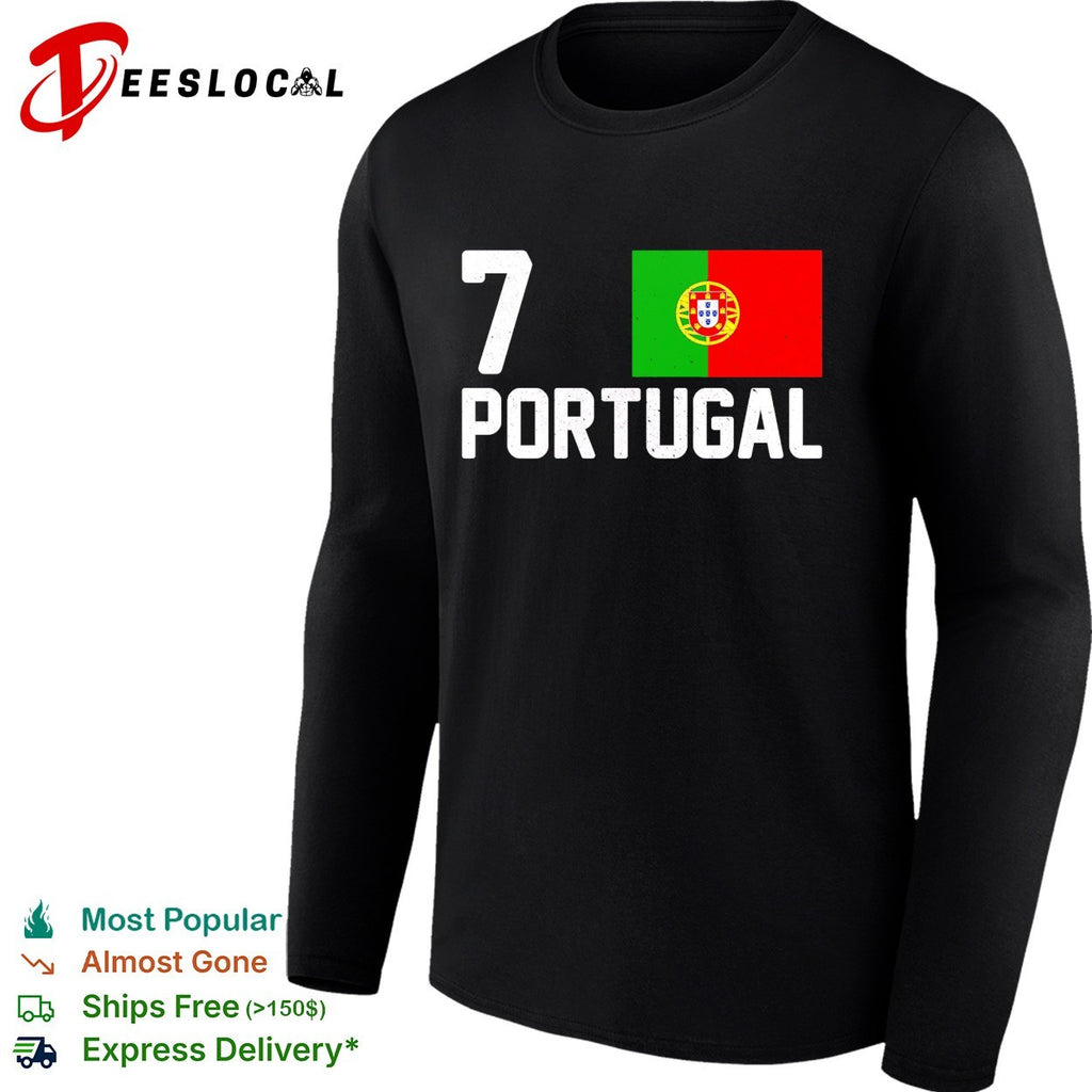 Cristiano Ronaldo number 7 Portugal flag shirt