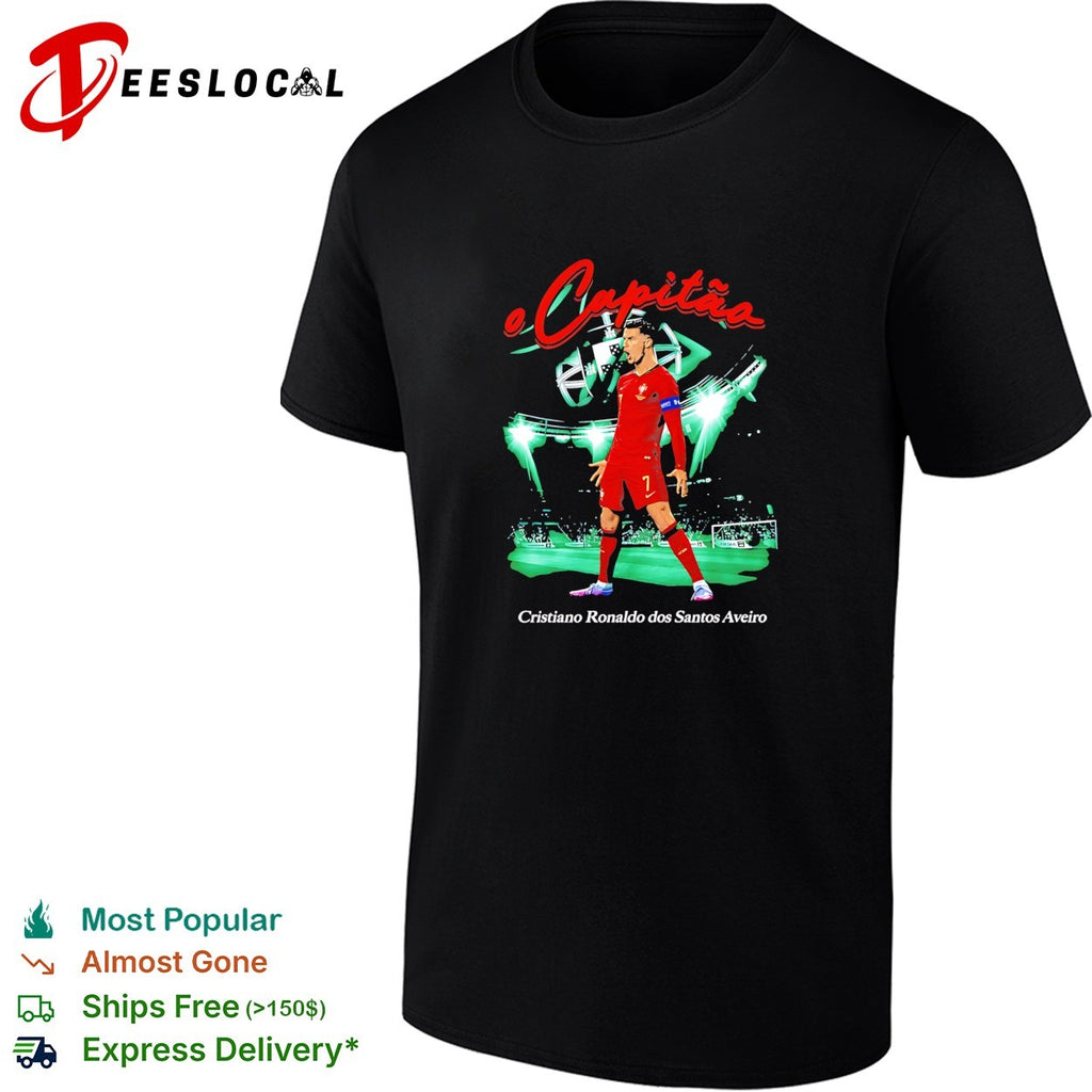 Cristiano Ronaldo o Capitao Portugal 7 celebrating stadium shirt