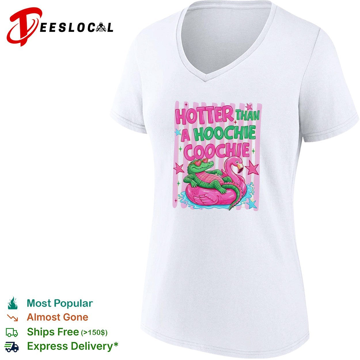 Crocodile on flamingo pool float hotter than a hoochie coochie shirt