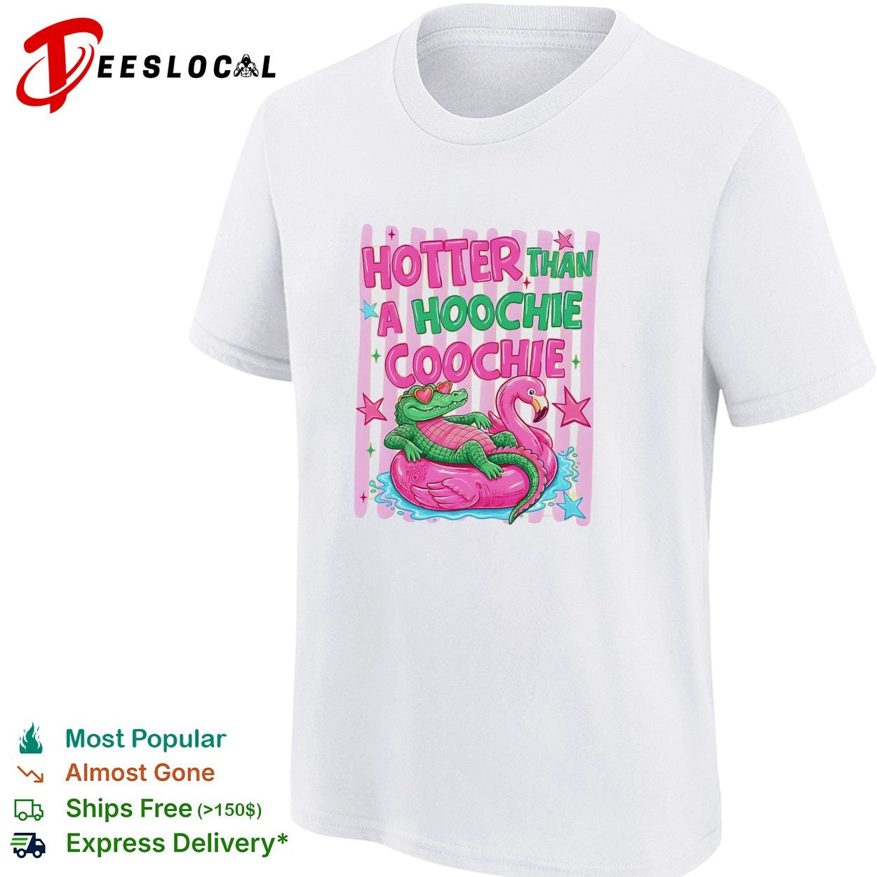Crocodile on flamingo pool float hotter than a hoochie coochie shirt