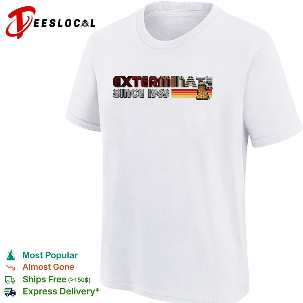 Dalek exterminate since 1963 Doctor Who retro stripe shirt
