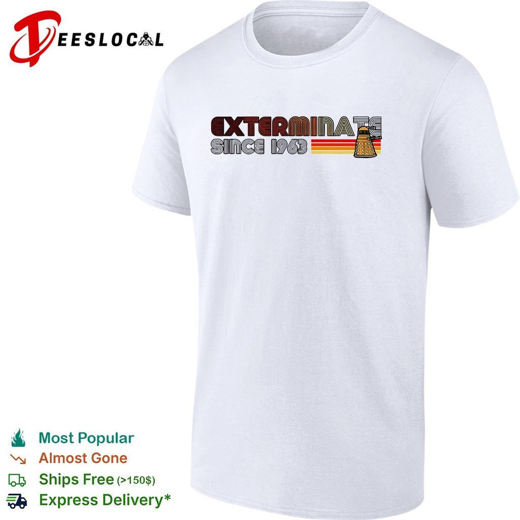 Dalek exterminate since 1963 Doctor Who retro stripe shirt