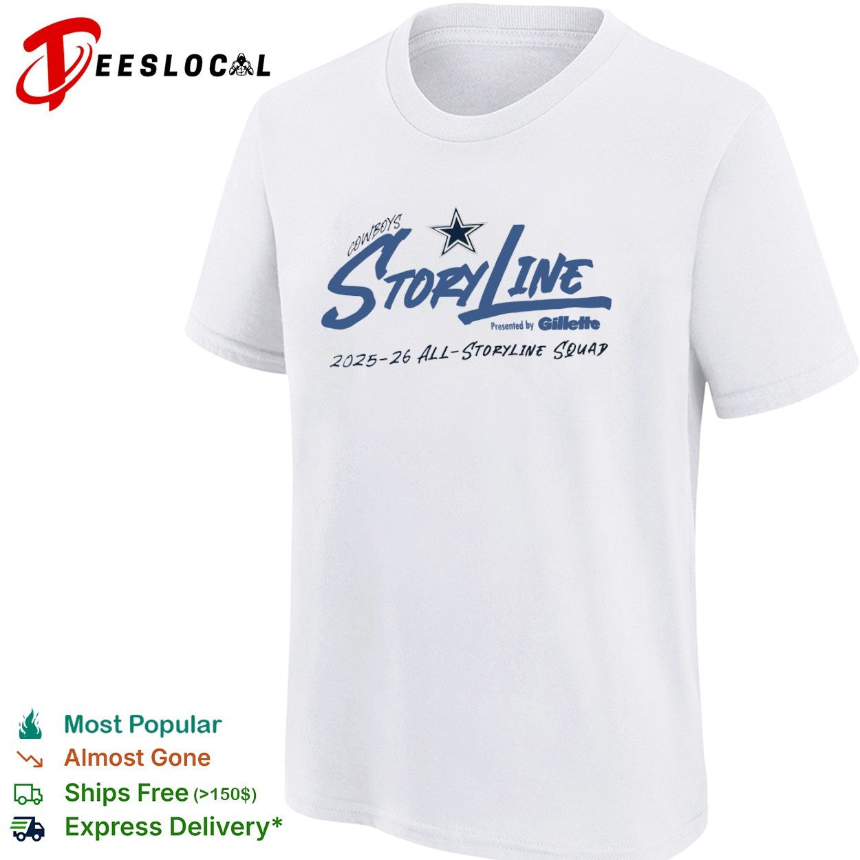 Dallas Cowboys Storyline Presented by Gillette 2025 2026 All Storyline Squad football shirt