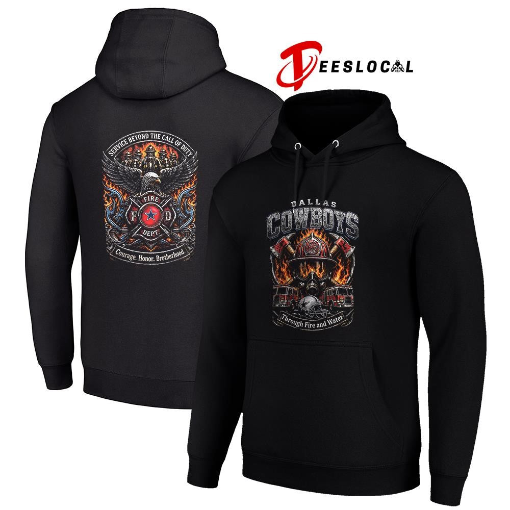 Dallas Cowboys x through fire and water service beyond the call of duty shirt