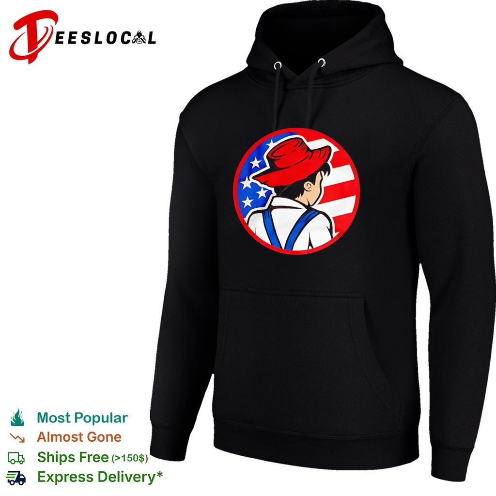 Dan Os American flag farmer boy shirt
