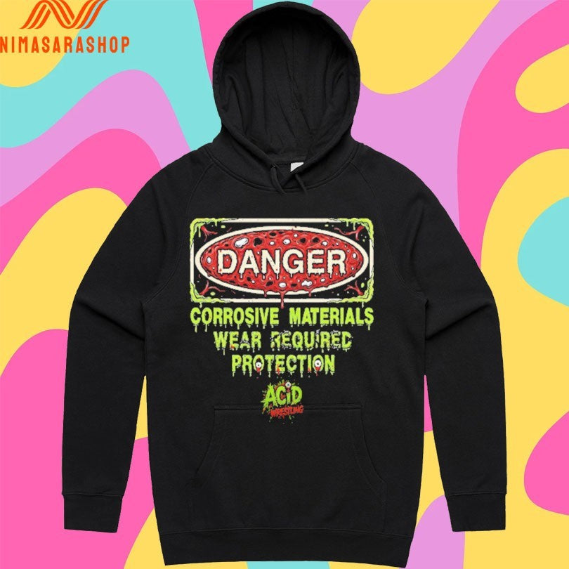 Danger Corrosive Materials Wear Required Protection Acid Wrestling Shirts