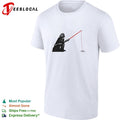 Darth Vader fishing with lightsaber rod sitting shirt