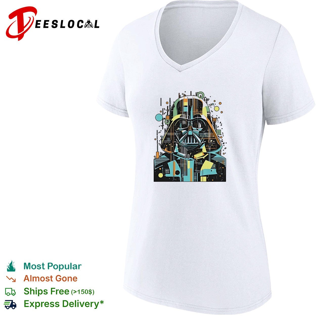 Darth Vader geometric abstract circuit art shirt