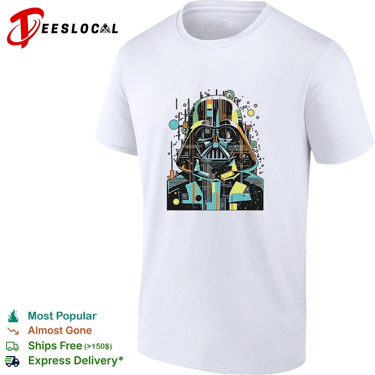 Darth Vader geometric abstract circuit art shirt