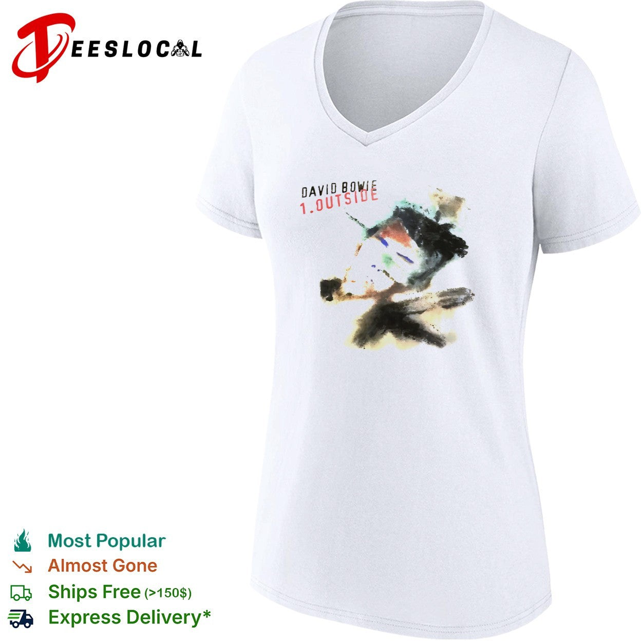 David Bowie 1 outside album cover abstract shirt