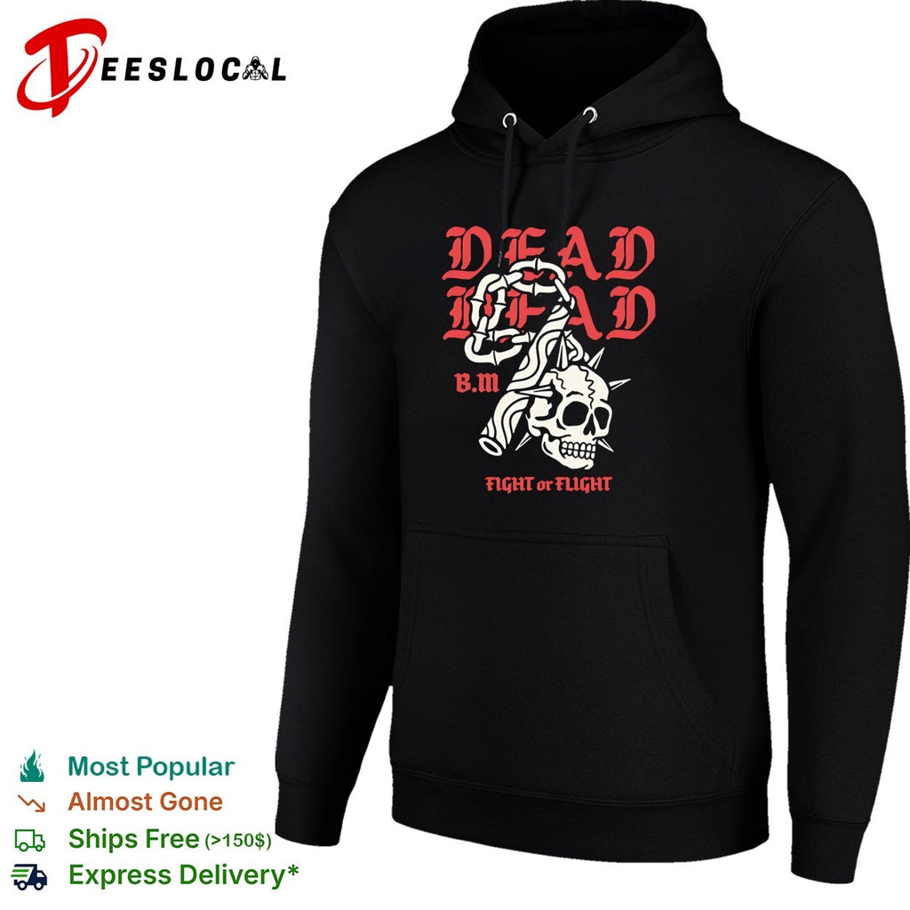 Dead Head BM fight or flight skull gripped by hand shirt