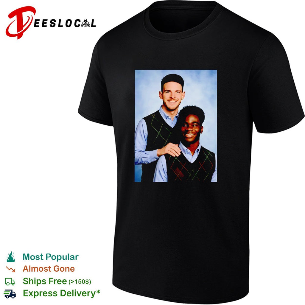 Declan Rice and Bukayo Saka Arsenal FC Premier League Step Brothers shirt