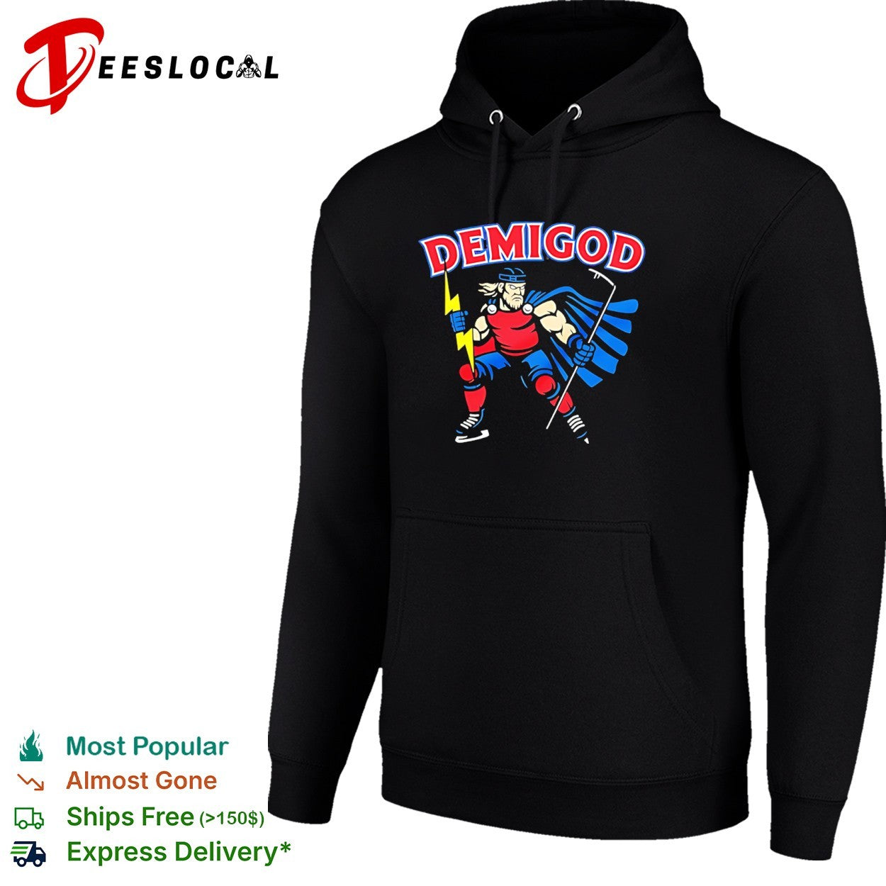 Demigod Thor Hockey Lightning Bolt Norse Mythology Norse God Ice Hockey Team shirt