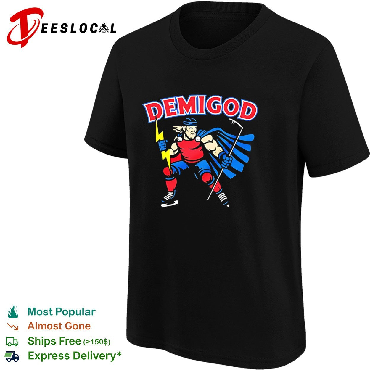 Demigod Thor Hockey Lightning Bolt Norse Mythology Norse God Ice Hockey Team shirt