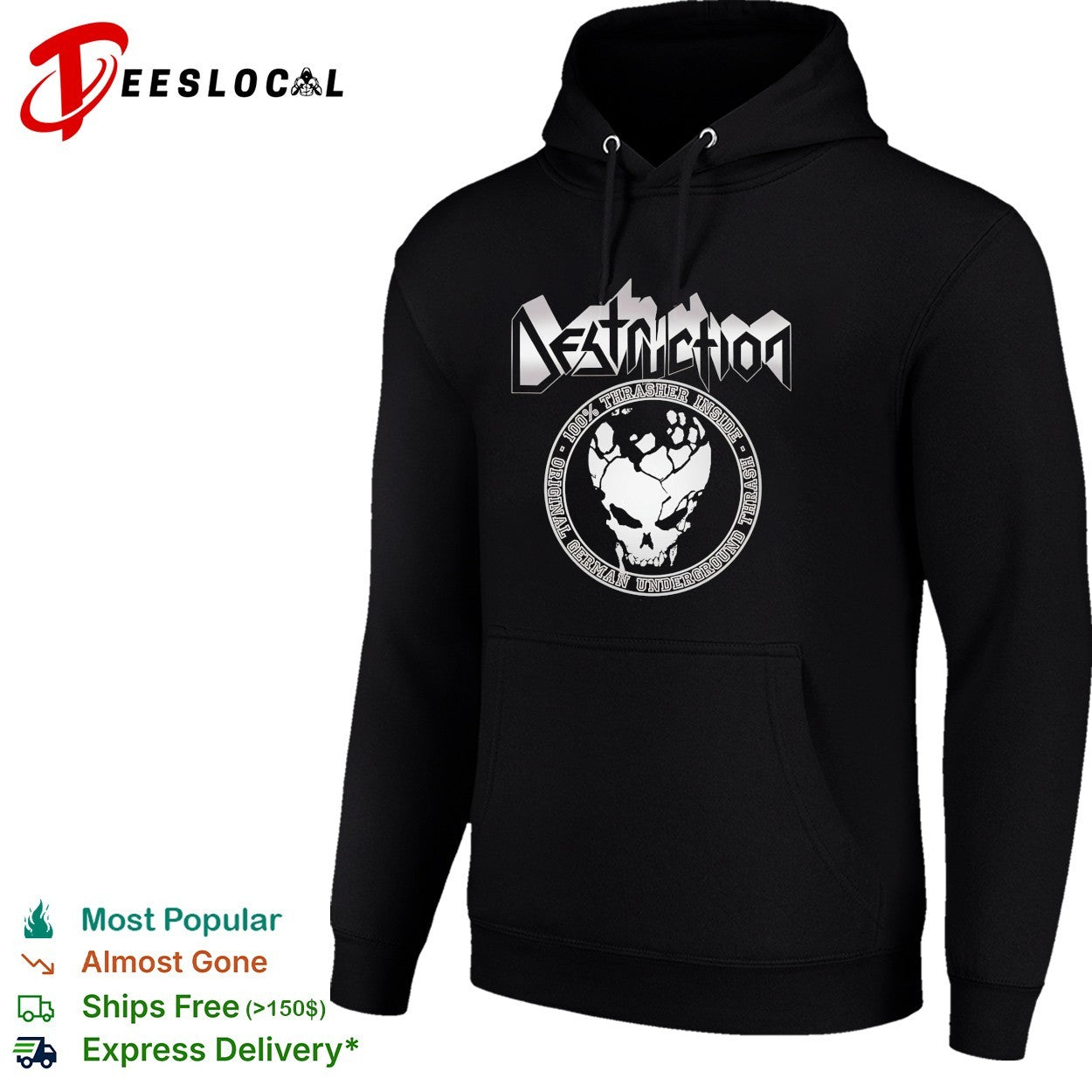 Destruction 100 thrasher inside original German underground thrash skull shirt