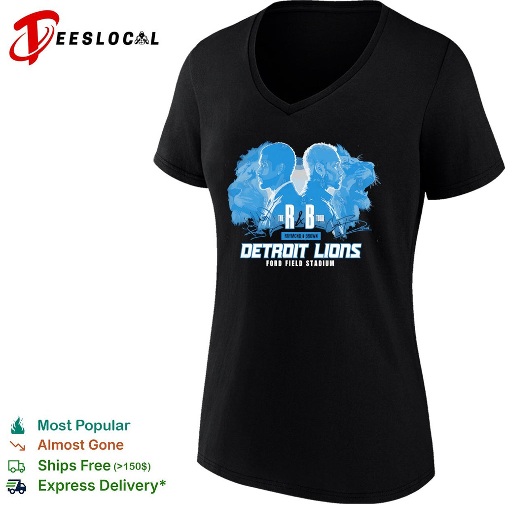 Detroit Lions the R B tour Raymond Brown Ford Field stadium animal faces shirt