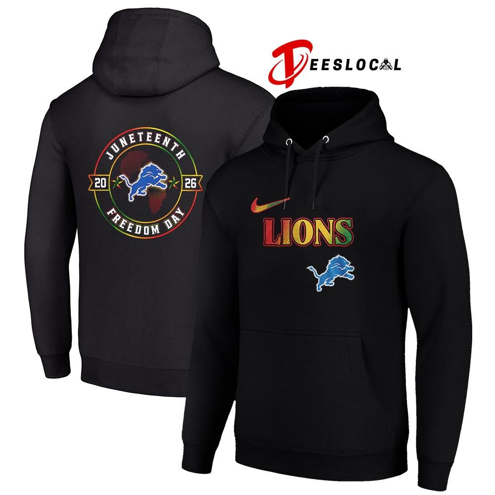 Detroit Lions x Juneteenth Strong freedom day logo shirt