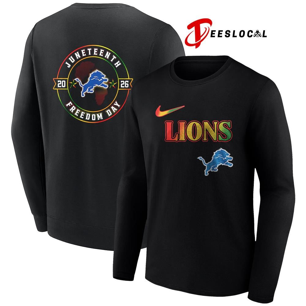 Detroit Lions x Juneteenth Strong freedom day logo shirt