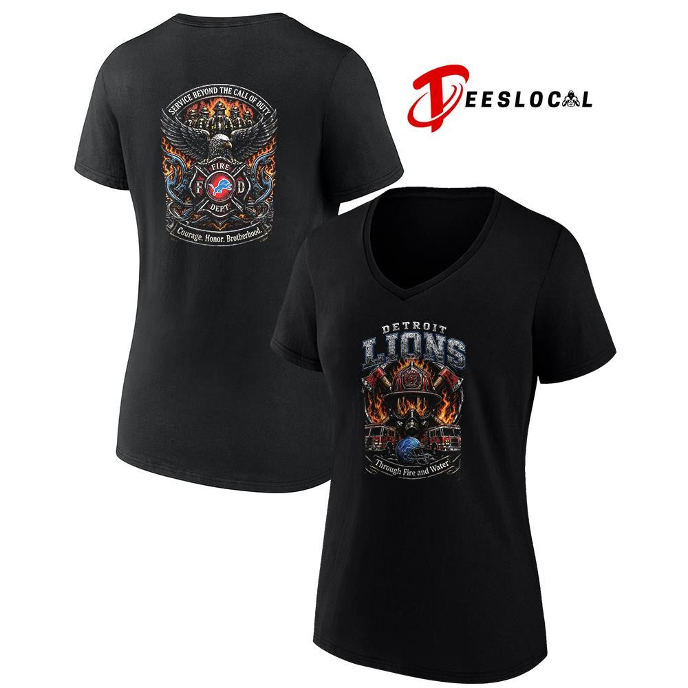 Detroit Lions x through fire and water service beyond the call of duty shirt