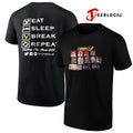 Detroit Red Wings Flying V sports cards and breaks eat sleep break repeat graphic shirt