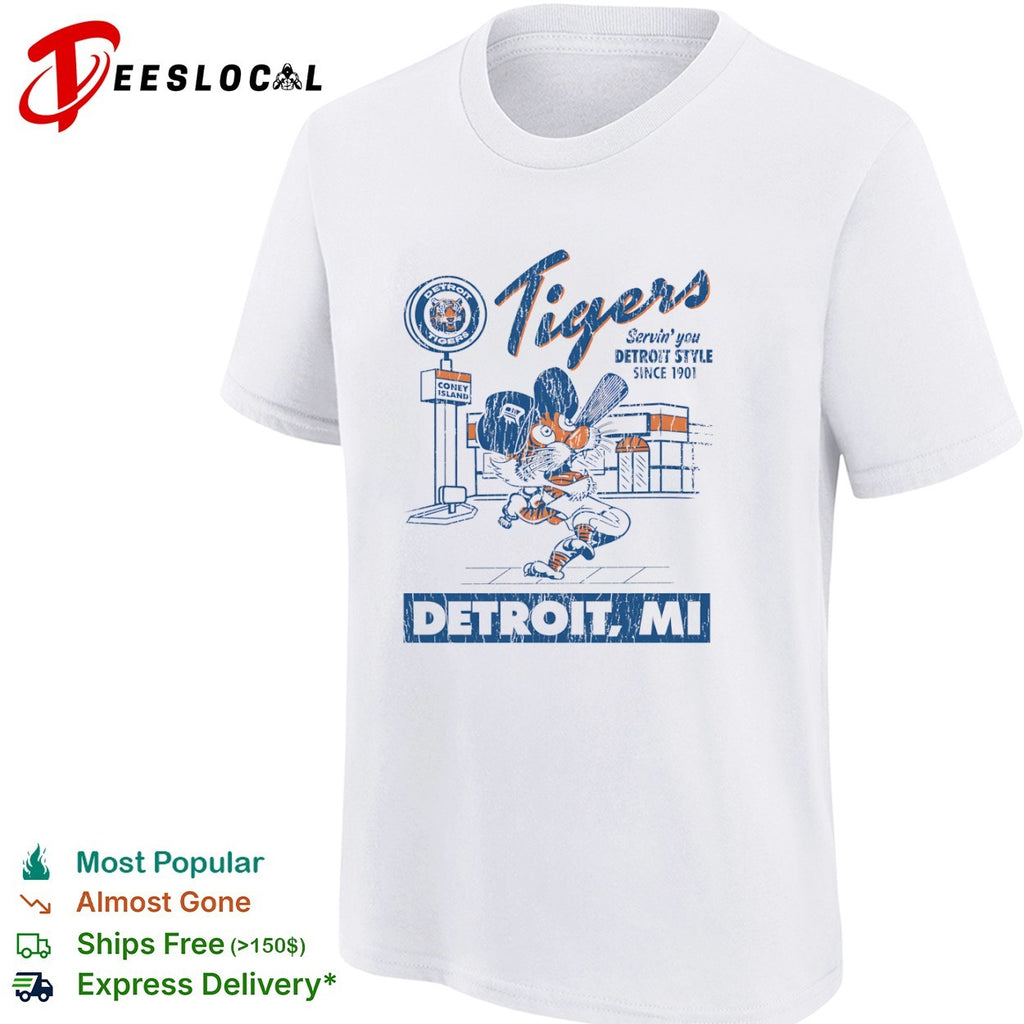 Detroit Tigers Servin you Detroit Style Since 1901 Detroit MI baseball shirt