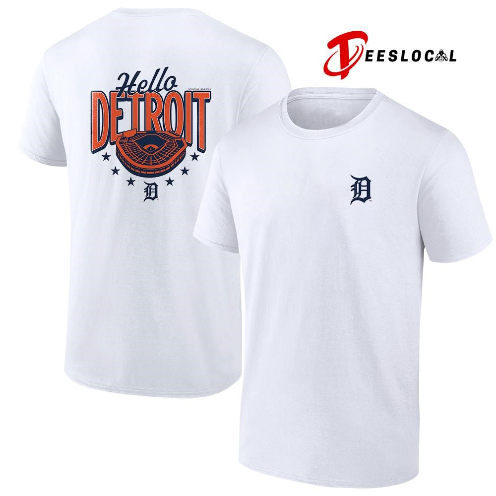 Detroit Tigers hello Detroit stadium graphic shirt