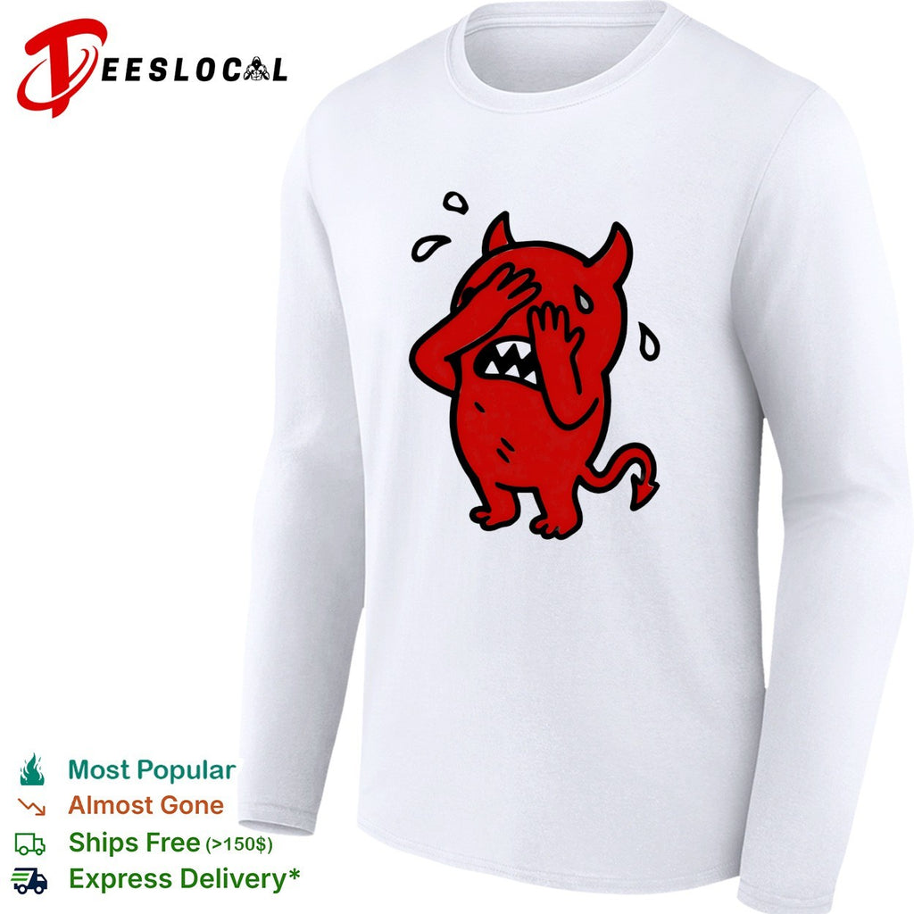 Devil cartoon facepalm panicking sweating shirt
