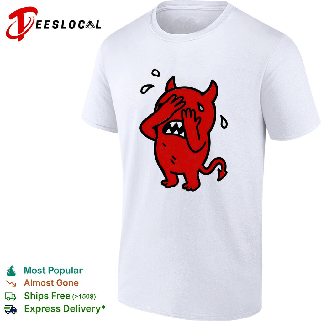 Devil cartoon facepalm panicking sweating shirt