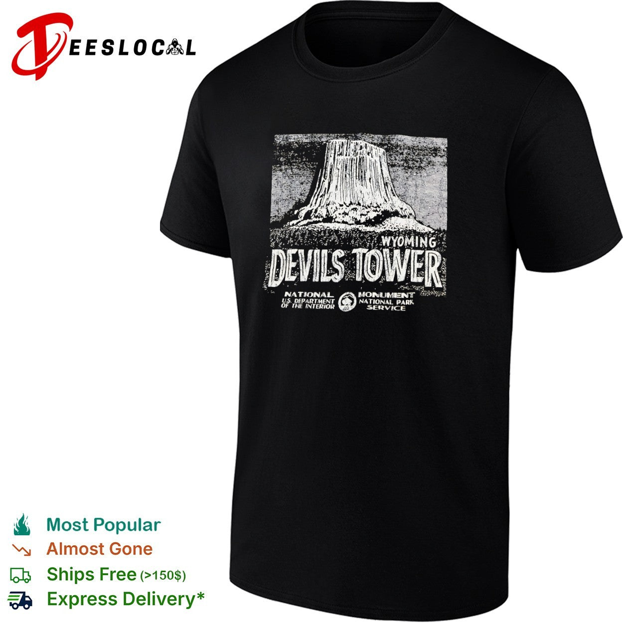 Devils Tower Wyoming National Park Service monument vintage shirt