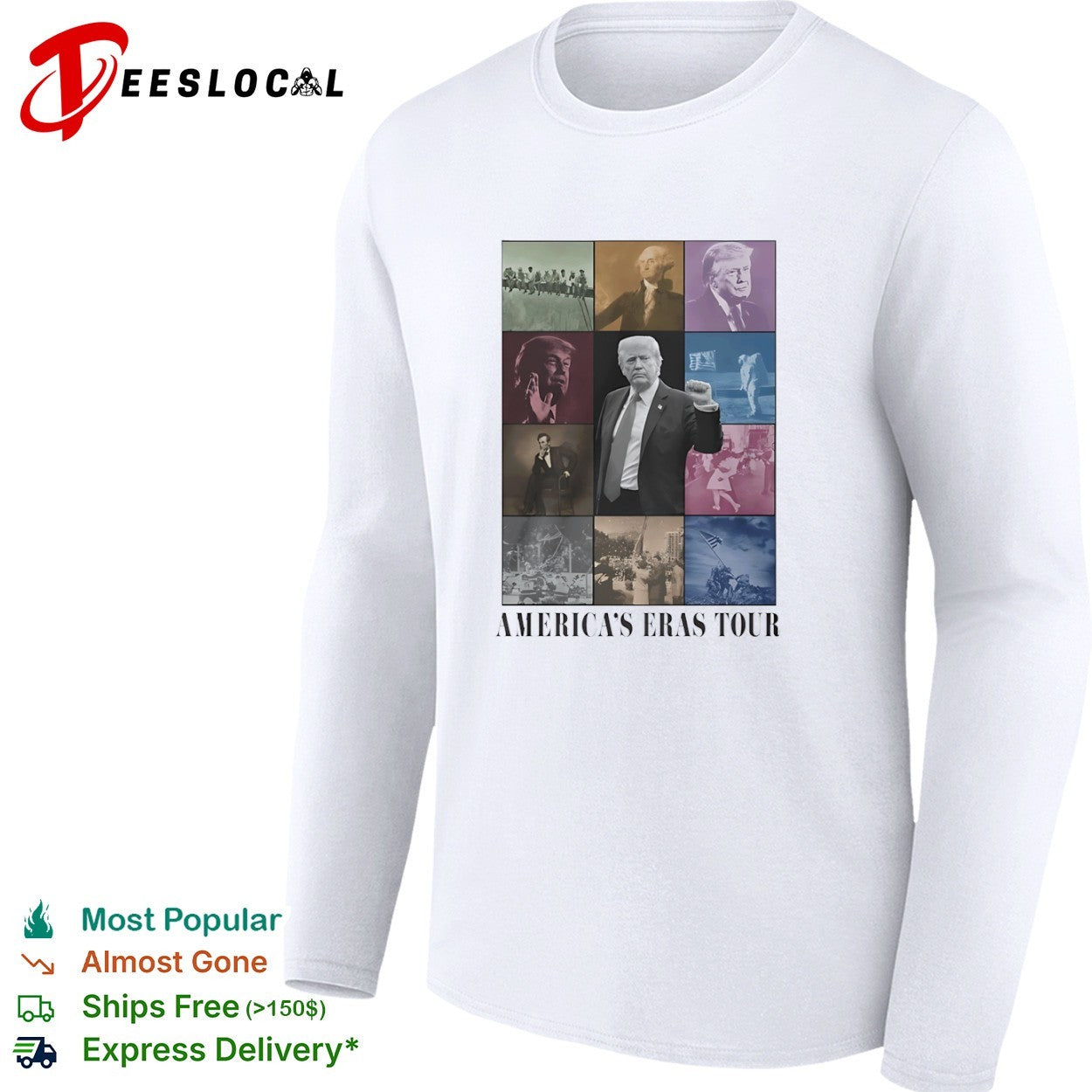 Donald Trump George Washington Abraham Lincoln Americas Eras Tour shirt