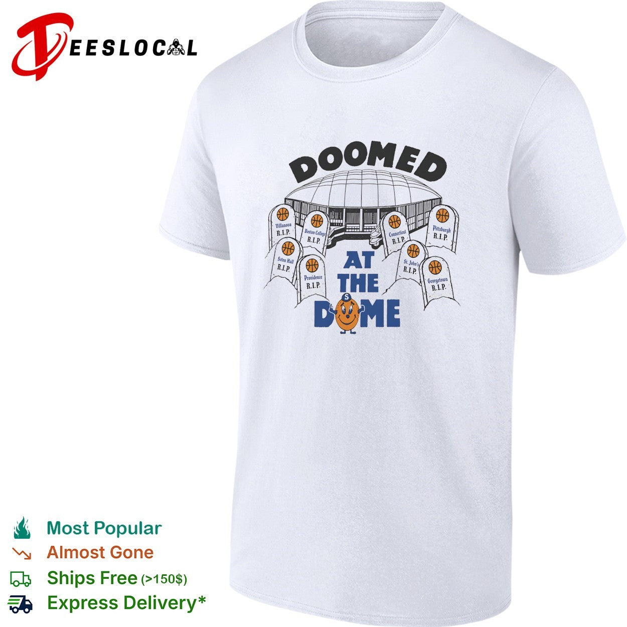 Doomed at the dome basketball arena with tombstones shirt