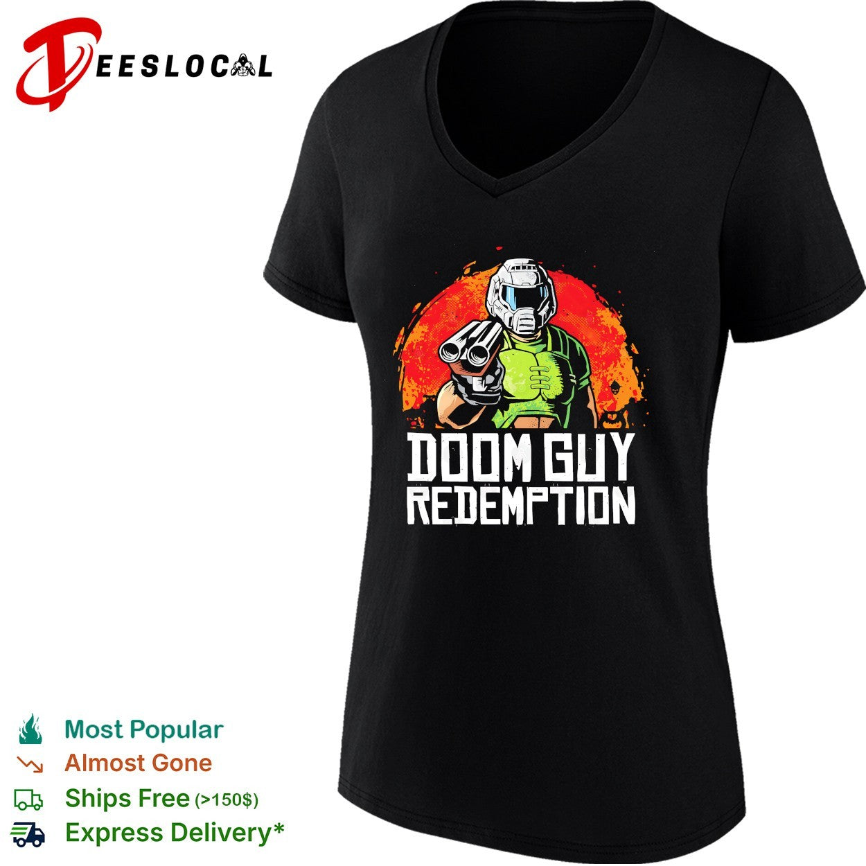 Doomguy in the style of Red Dead Redemption vintage shirt