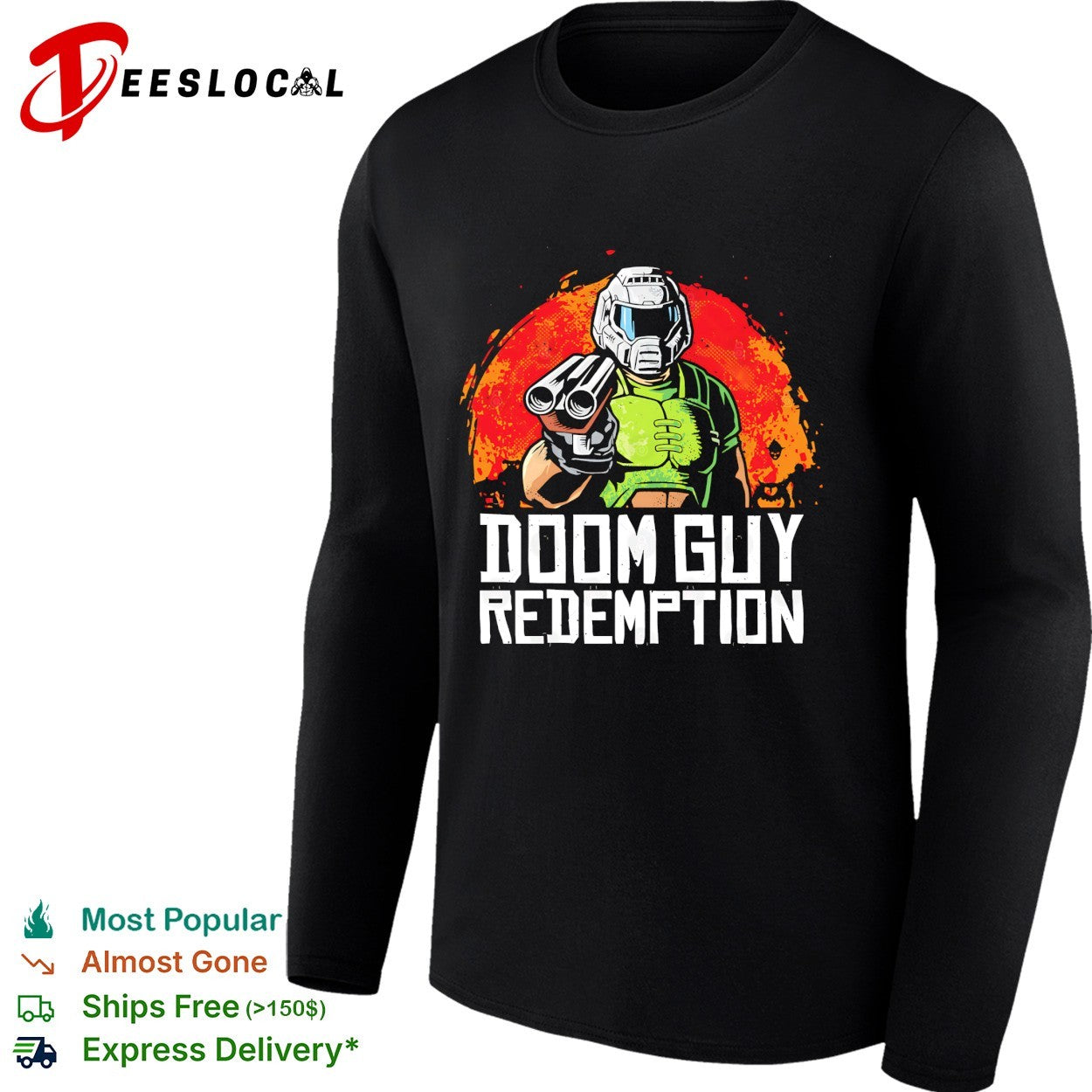 Doomguy in the style of Red Dead Redemption vintage shirt