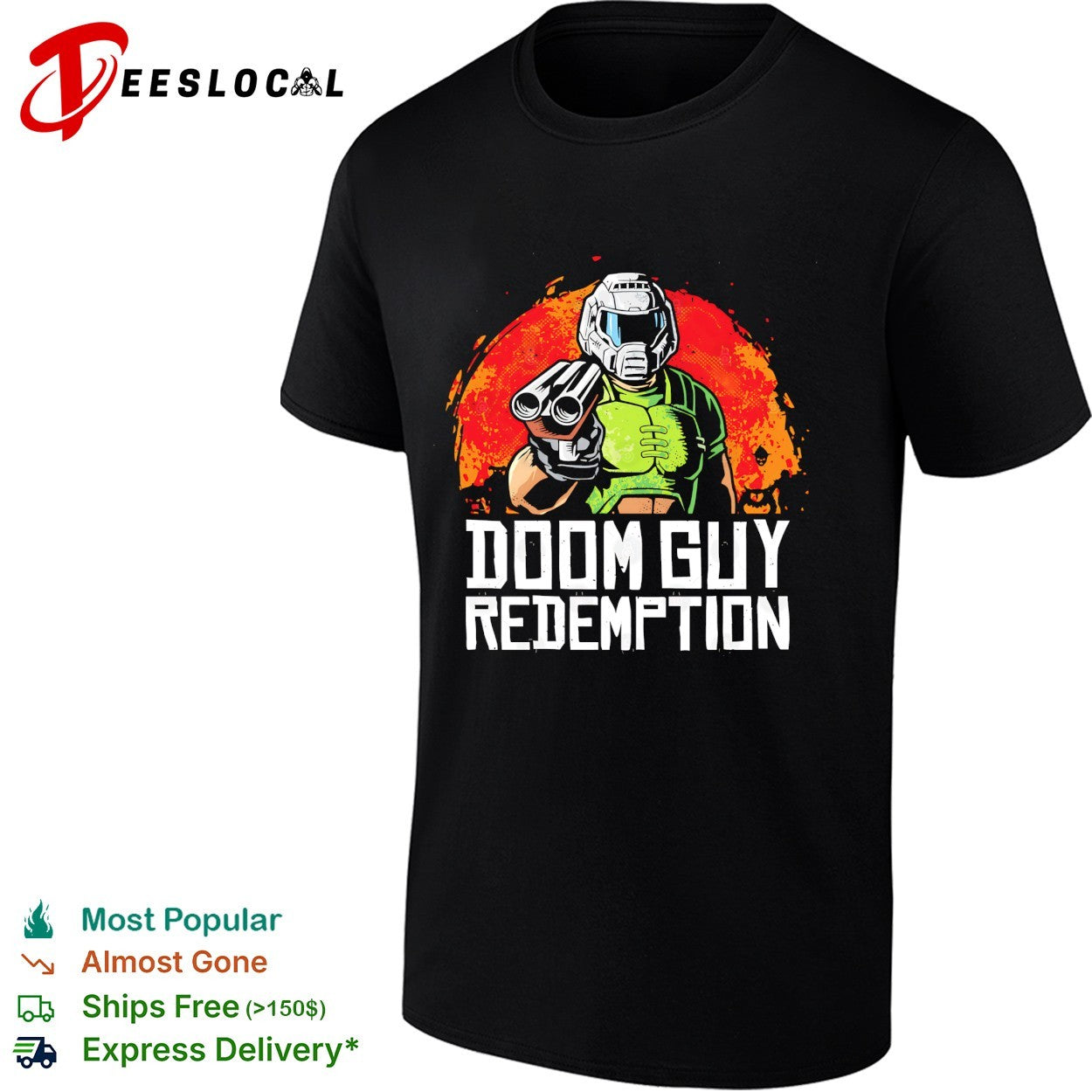 Doomguy in the style of Red Dead Redemption vintage shirt