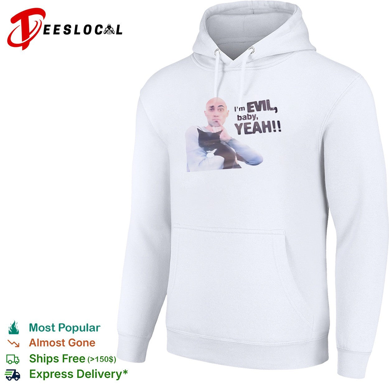 Dr evil shush pose cat I’m evil baby yeah shirt