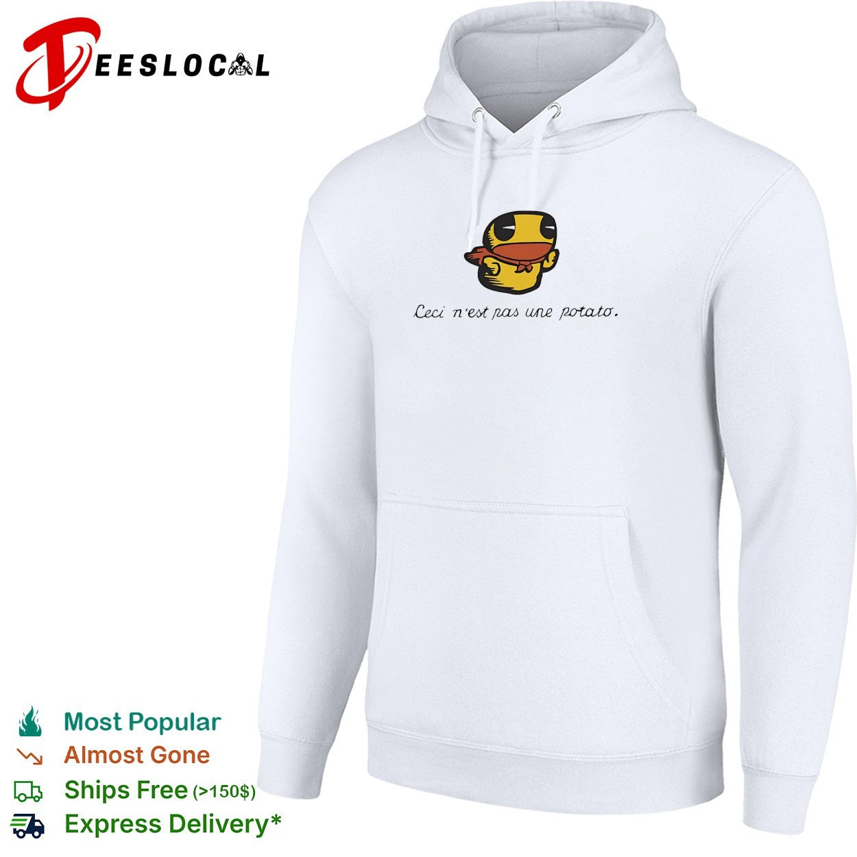 Duck Ceci n’est pas une potato Magritte parody shirt