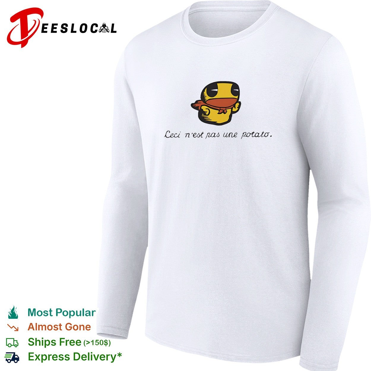 Duck Ceci n’est pas une potato Magritte parody shirt