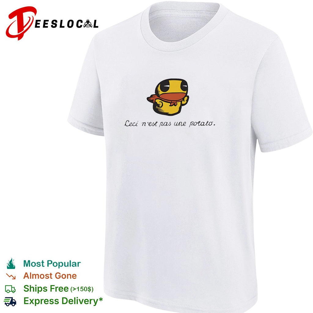 Duck Ceci n’est pas une potato Magritte parody shirt