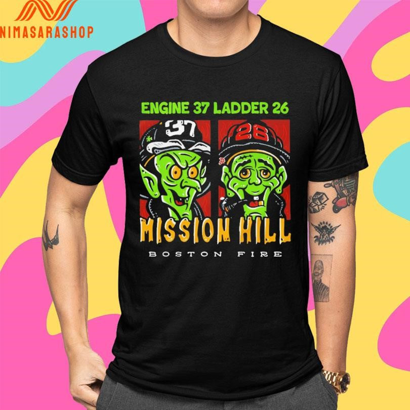 Engine 37 Ladder 26 Mission Hill Boston Fire Shirts