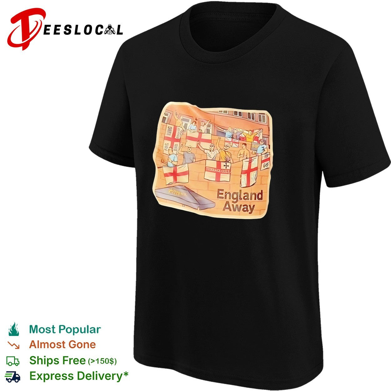 England Away For King and Country Terrace Cult England Flag shirt