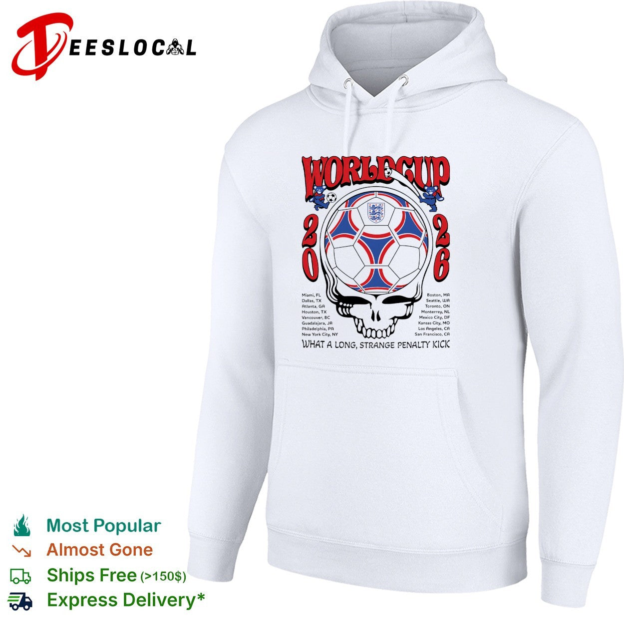 England World Cup 2026 Grateful Dead steal your face what a long strange penalty kick shirt
