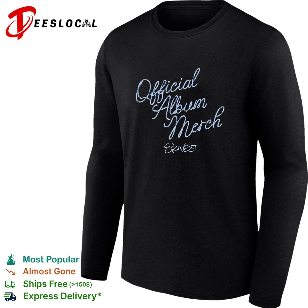 Ernest official album merch rope font shirt