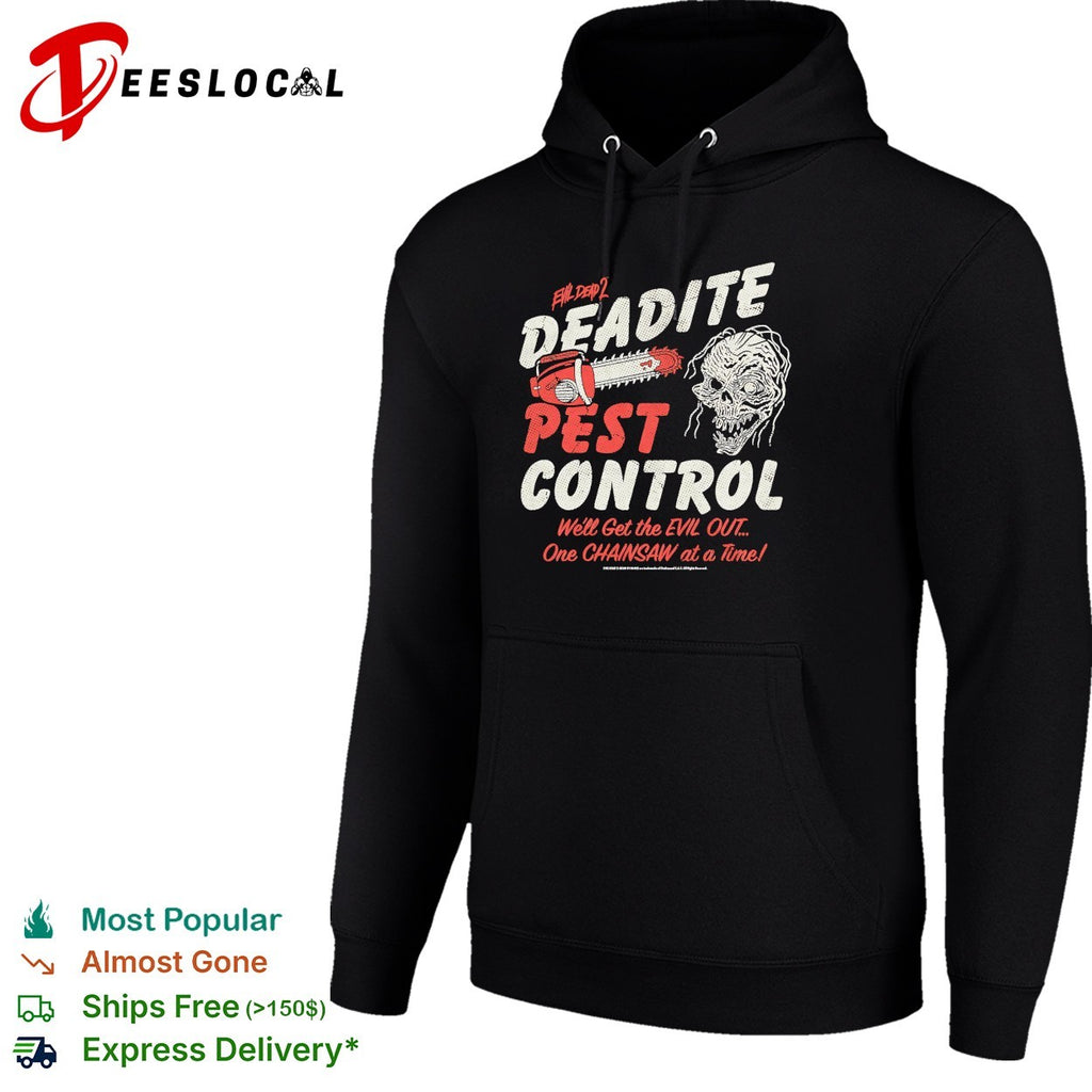 Evil Dead 2 deadite pest control chainsaw shirt