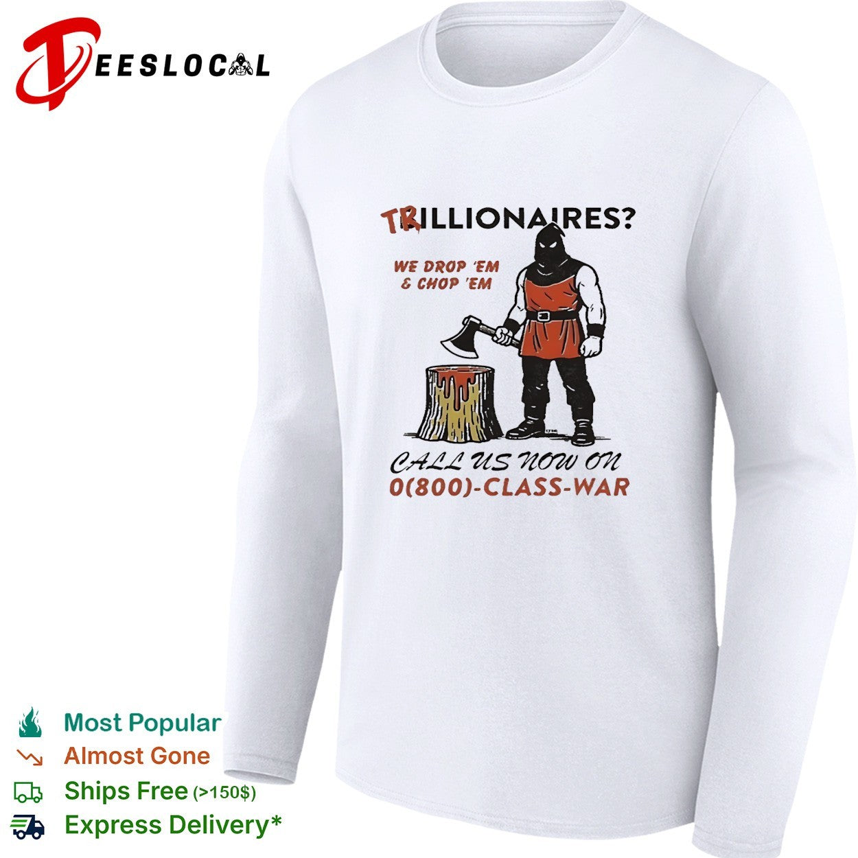 Executioner holding axe and stump shirt