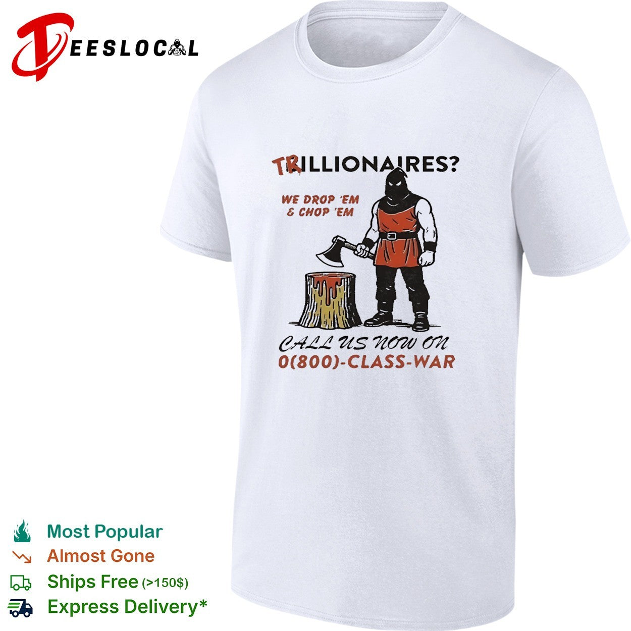 Executioner holding axe and stump shirt