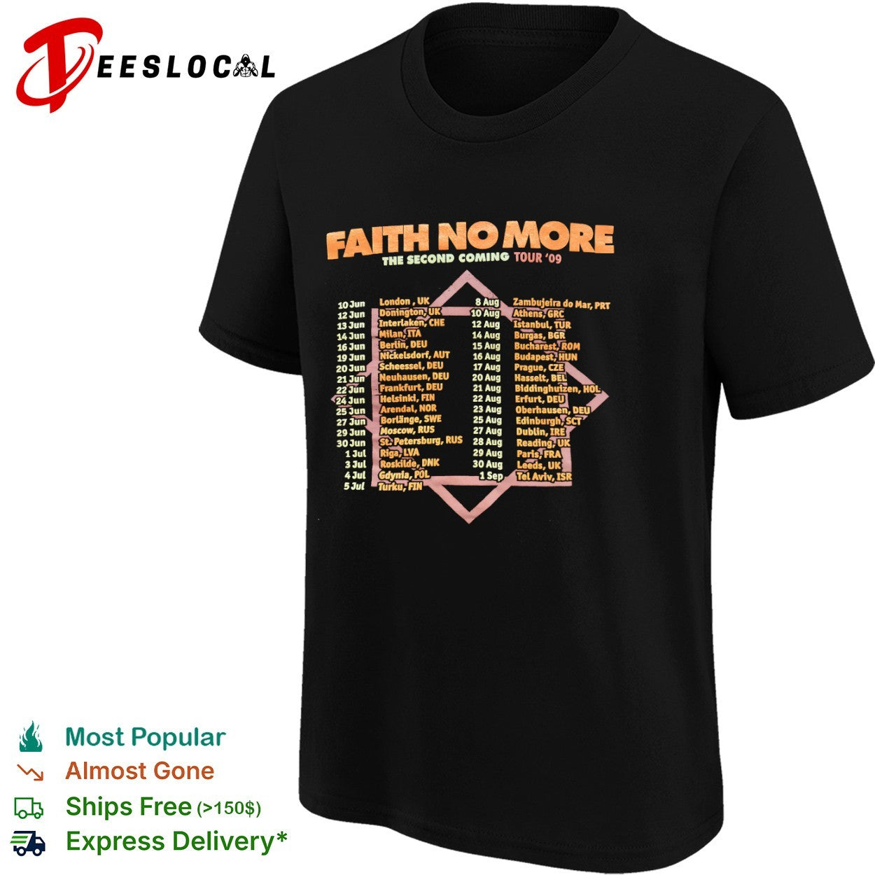 Faith No More The Second Coming Tour 09 European shirt
