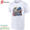 Feel the Power Happy 4th of July American Bald Eagle Patriotic Military Jet shirt