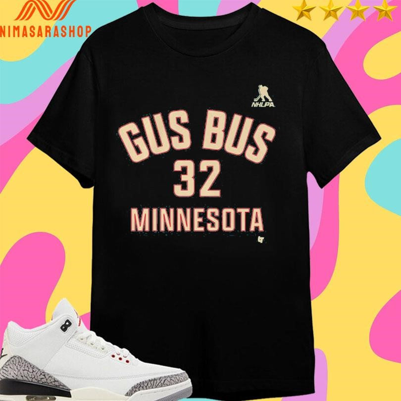 Filip Gustavsson Minnesota Wild Gus Bus Name &amp; Number Shirts