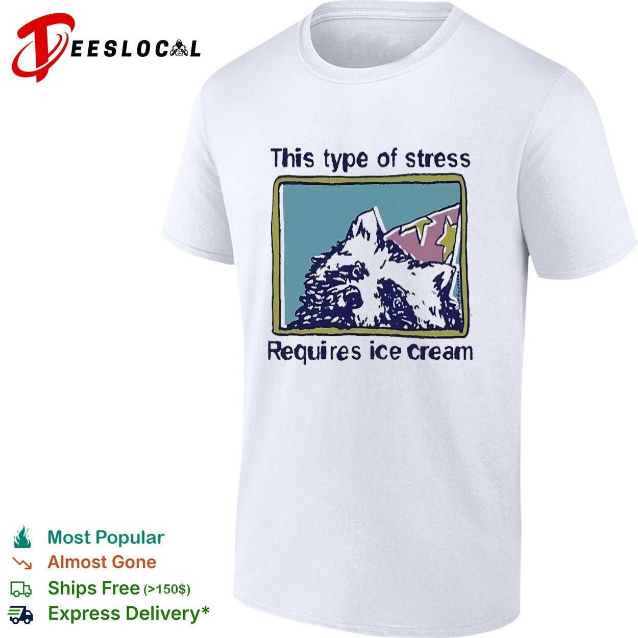 Fluffy animal this type of stress requires ice cream shirt